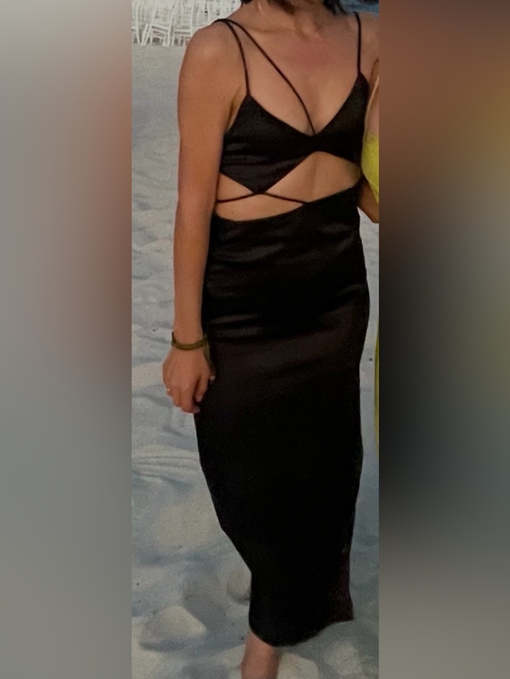 Zara Black Strappy Cutout Midi Dress